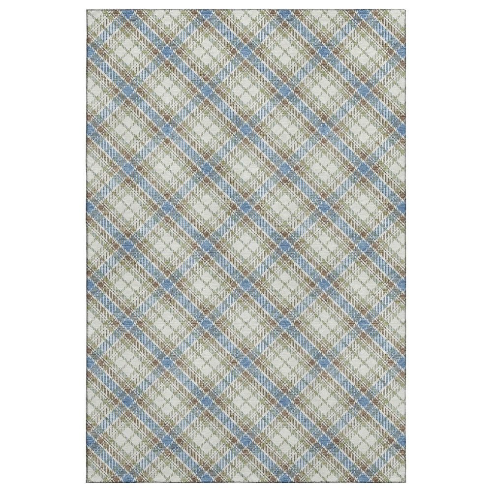 Dalyn Rug Company Soft Essentials Plaid Blue 3" x 5" Indoor/Outdoor Area Rug, , large