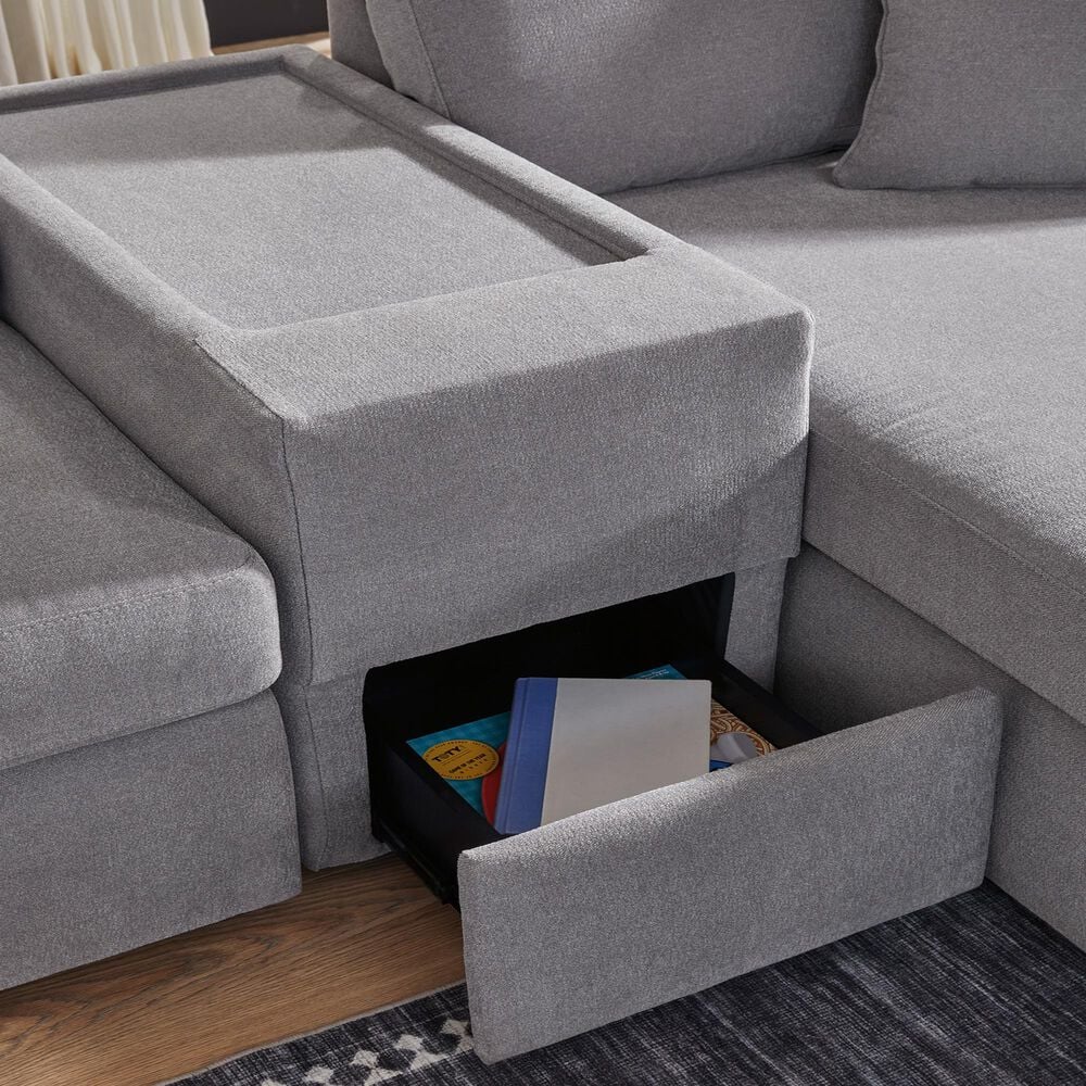 Ashley Modmax 5-Piece Sectional with Audio System and Storage Console in Granite, , large