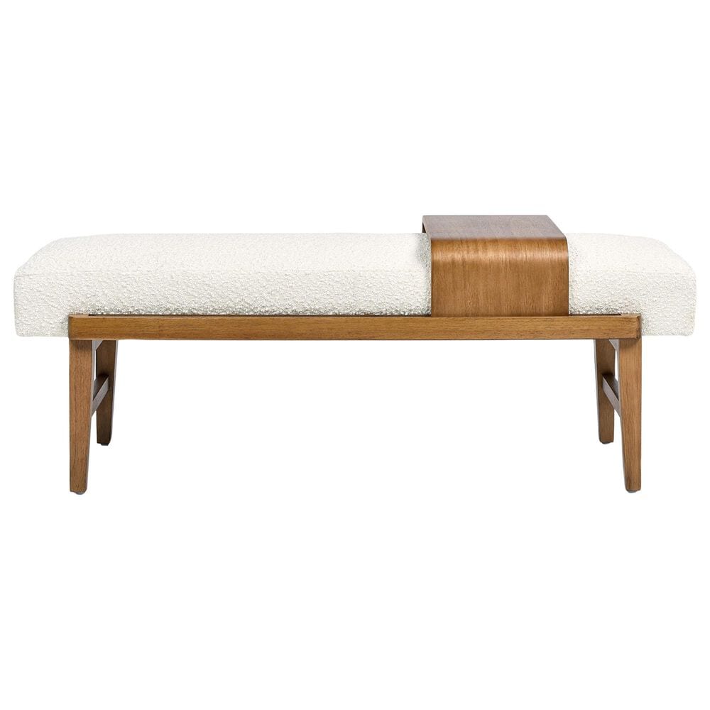 Jennifer Taylor Home Billie Modern Telephone Bench with Sliding Shelf in Natural Brown, , large