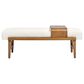 Jennifer Taylor Home Billie Modern Telephone Bench with Sliding Shelf in Natural Brown, , large
