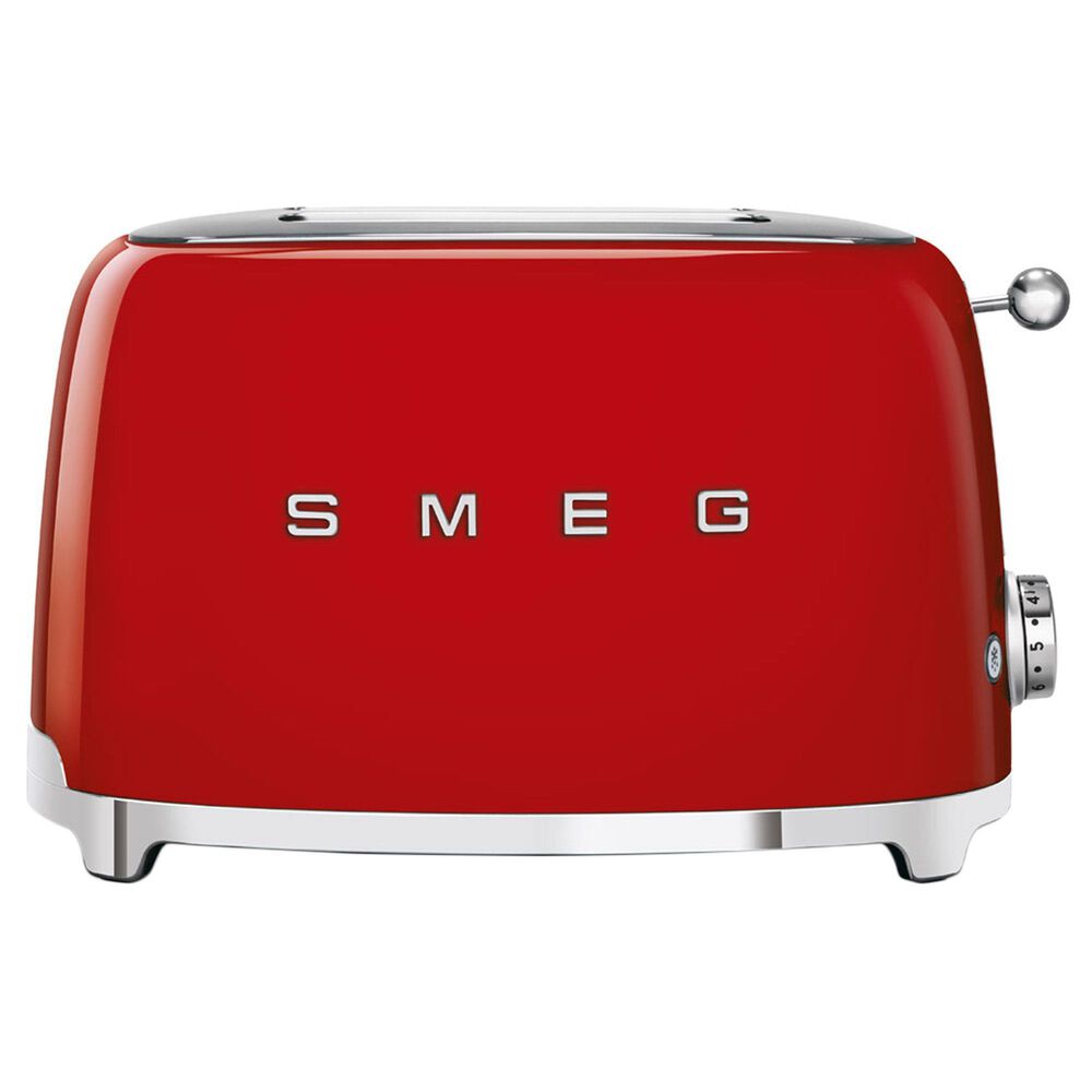 SMEG 2-Slice Retro Style Toaster in Red and Stainless Steel, , large