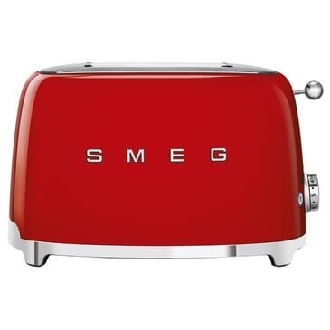 SMEG 2-Slice Retro Style Toaster in Red and Stainless Steel, , large
