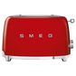 SMEG 2-Slice Retro Style Toaster in Red and Stainless Steel, , large