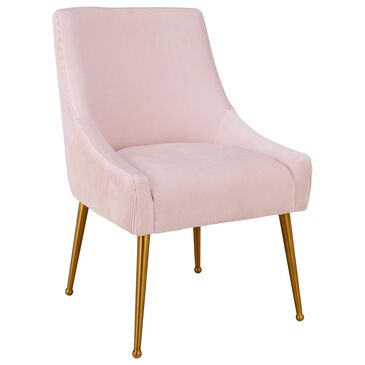 Tov Furniture Beatrix Pleated Velvet Side Chair in Blush, , large