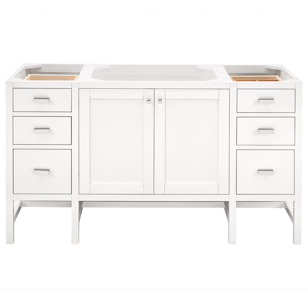 James Martin Vanities Addison 30&quot; Single Bathroom Vanity in Glossy White with 3 cm Victorian Silver Quartz Top and Rectangular Sink, , large
