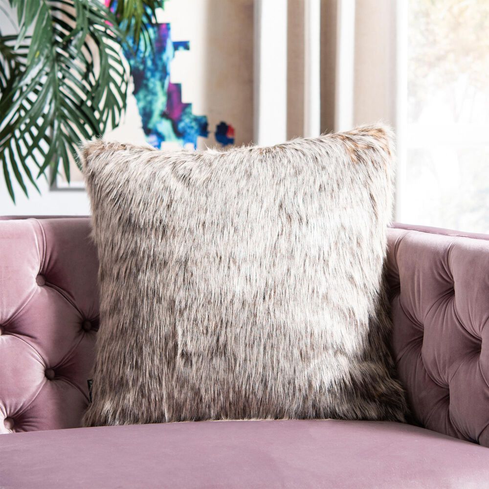 Safavieh Dusty Fur 20" Pillow in Gray, , large