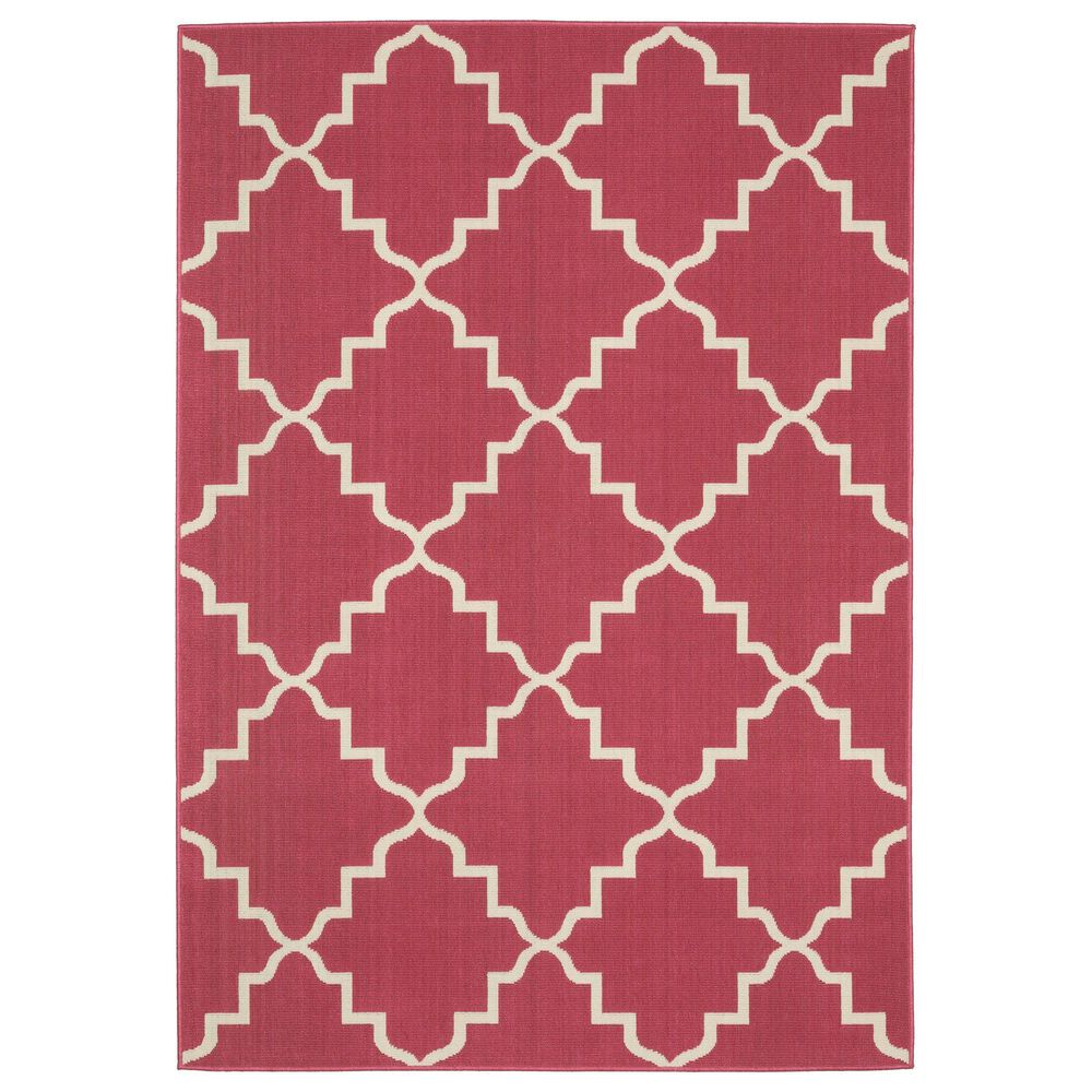 Oriental Weavers Havana Pink and Ivory 3"3" x 5" Indoor/Outdoor Area Rug, , large