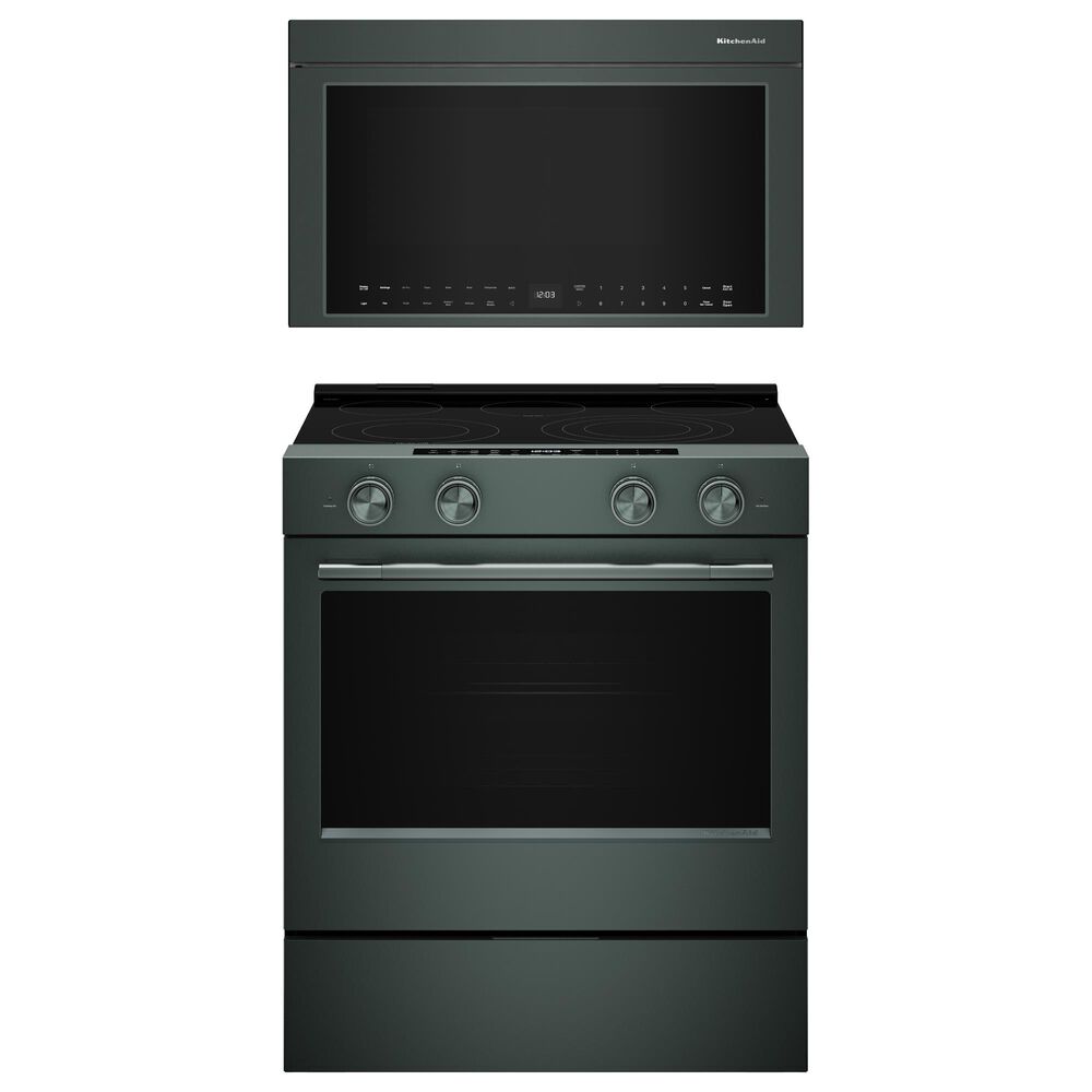 KitchenAid 2-Piece Kitchen Package with 30" Slide-In Smart Electric Range and 30" Over-the-Range Microwave Oven in Juniper, , large