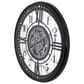 Yosemite Home Decor Modern Farmhouse Gear Wall Clock in Black and White, , large