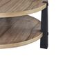 Ashley Ridgester Round Coffee Table in Light Brown and Matte Black, , large