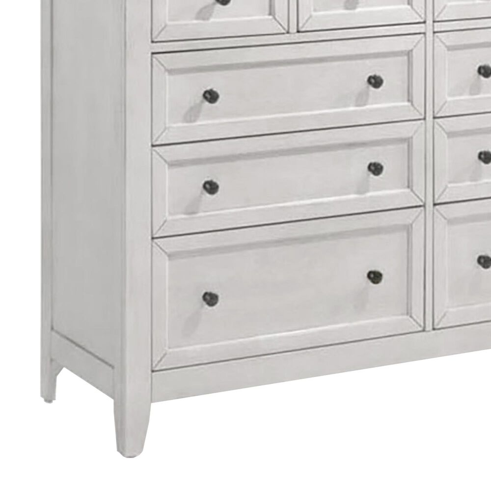 Hawthorne Furniture San Mateo 10-Drawer Dresser and Mirror in Rustic White, , large