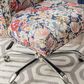 Linon Home Decor Draper Office Chair with Navy Floral Cushion in Silver, , large