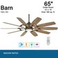Minka-Aire Barn 65" Ceiling Fan with LED Light in Heirloom Bronze, , large