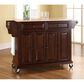 Crosley Furniture Natural Wood Top Kitchen Cart in Vintage Mahogany, , large