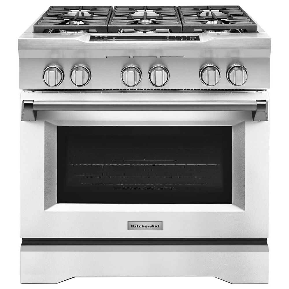 KitchenAid 36" Dual Fuel SlideIn Range in Imperial White Nebraska
