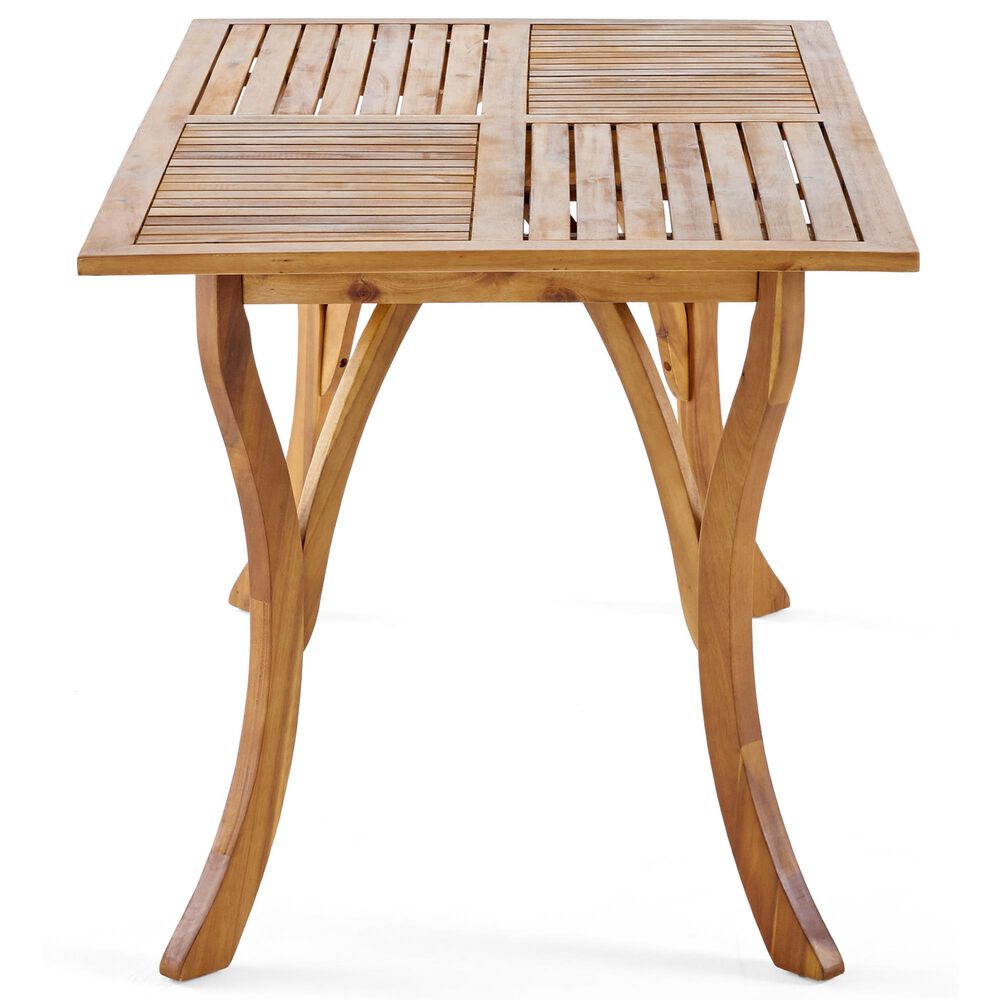 Hearth and Haven Hermosa 7-Piece Outdoor Dining Set with Cream Cushion in Teak, , large