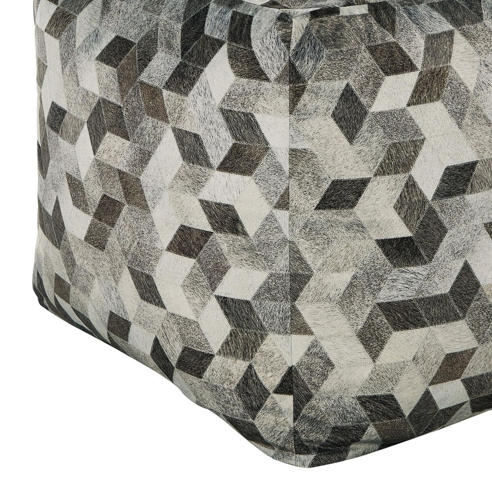 Ashley Albermarle Pouf in Gray and Brown, , large