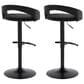 LumiSource Grotto Adjustable Barstool with Black Velvet Upholstery in Black (Set of 2), , large