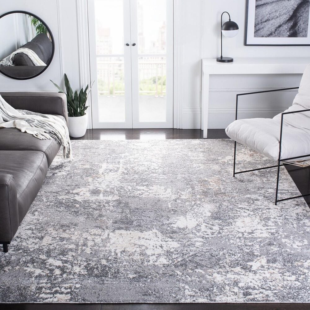 Safavieh Aston ASN715 8&#39; x 10&#39; Light Grey and Grey Area Rug, , large
