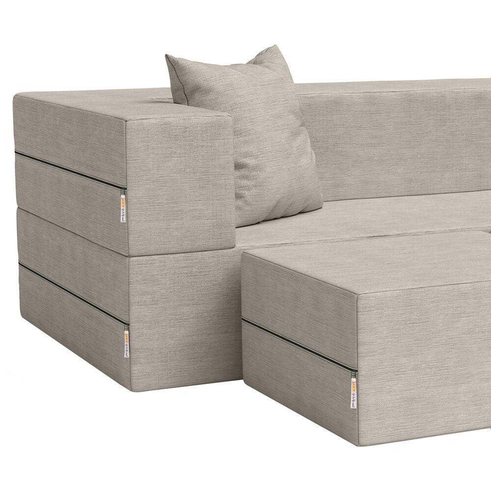 Jaxx Zipline Convertible Sleeper Sofa and Ottoman in Pewter, , large
