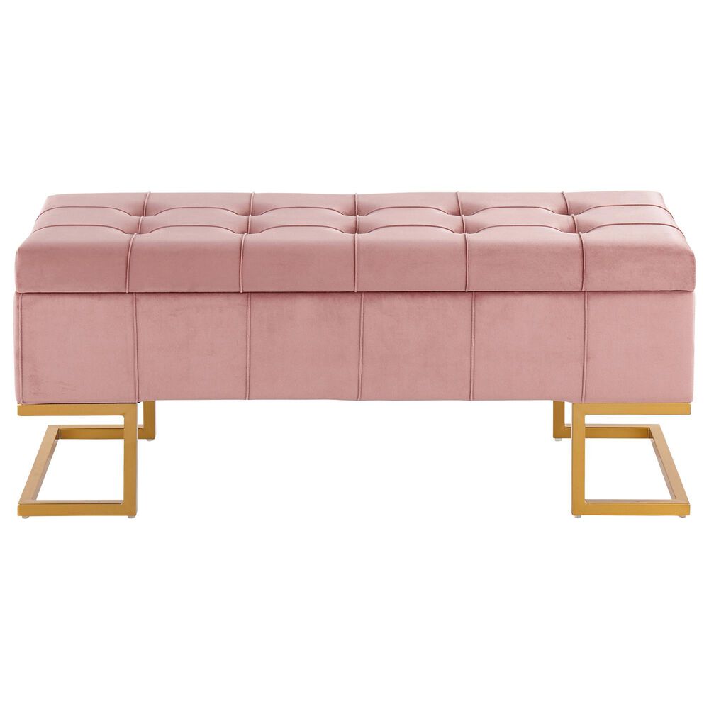 Lumisource Midas Storage Bench in Pink/Gold, , large