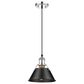 Golden Lighting Orwell 1-Light Small Pendant with Matte Black Shade in Chrome, , large