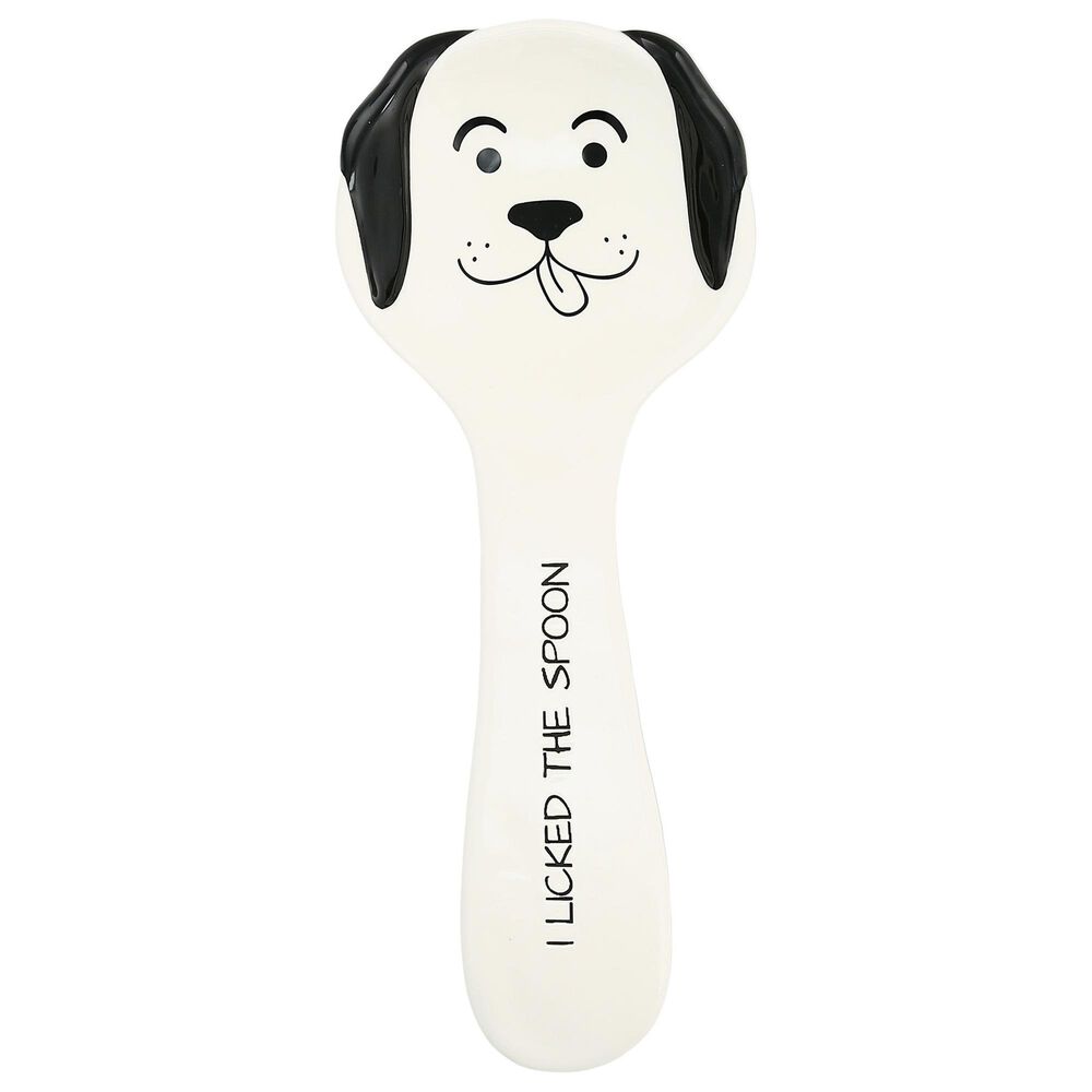 Pavilion Dog Licked The Spoon 10" Spoon Rest in White, , large