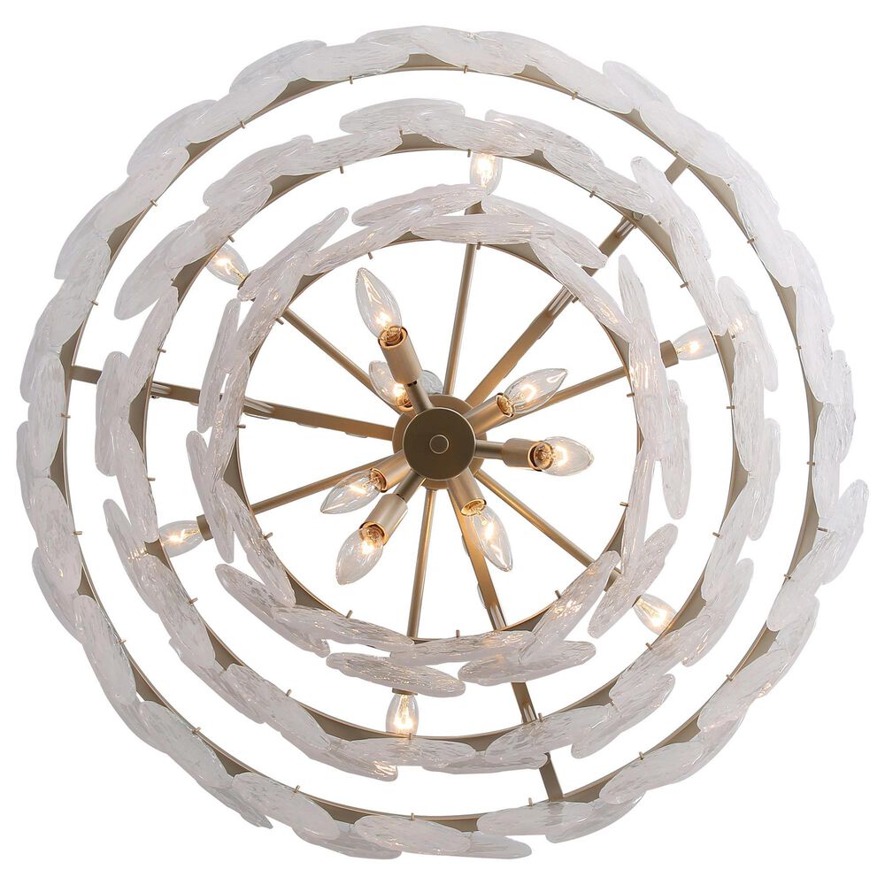 Golden Lighting Cascada 3-Tier 13-Light Pendant with Cirrus Cloud Glass Shade in Aegean Silver, , large