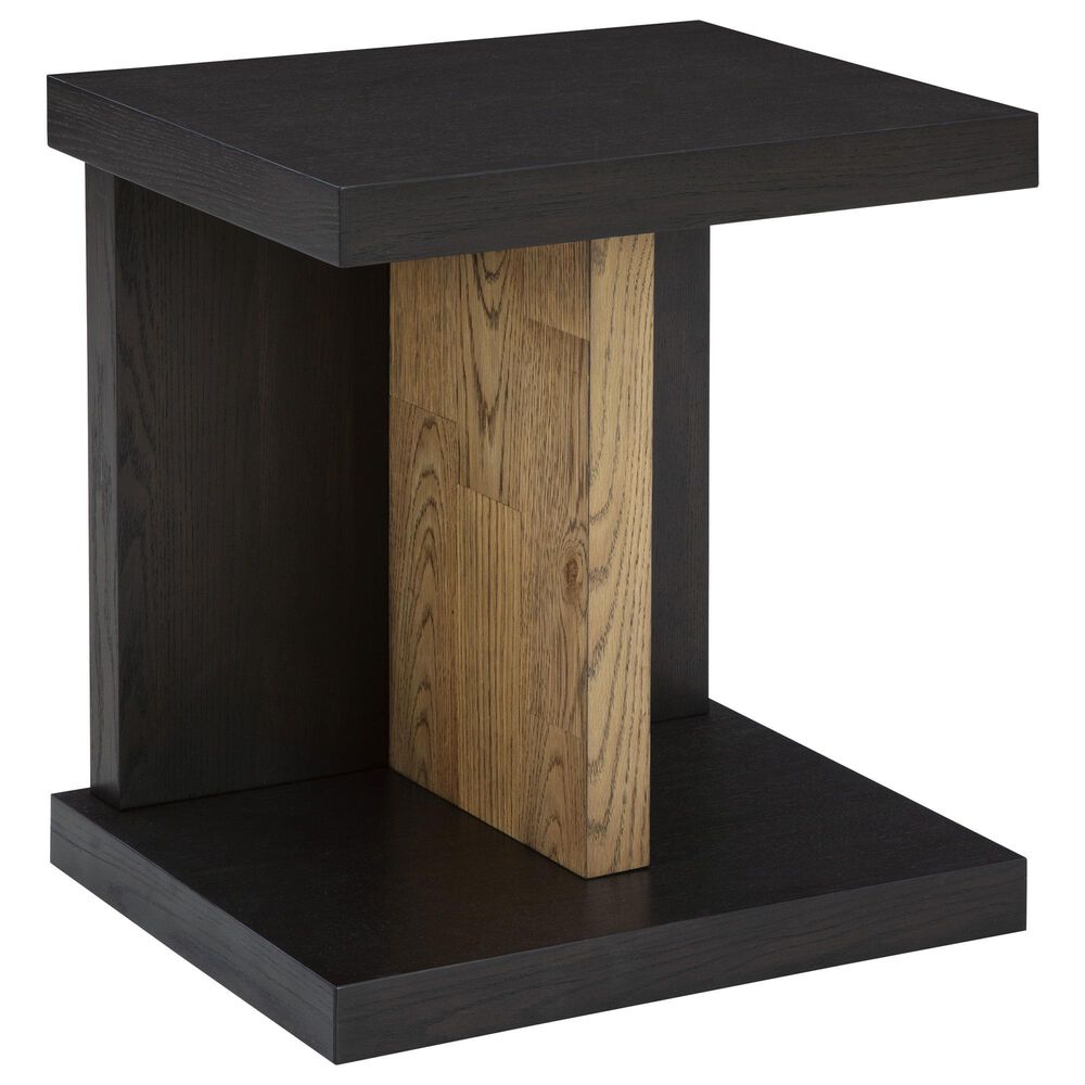 Ashley Kocomore Chairside End Table in Dark Warm Brown and Light Natural Oak, , large