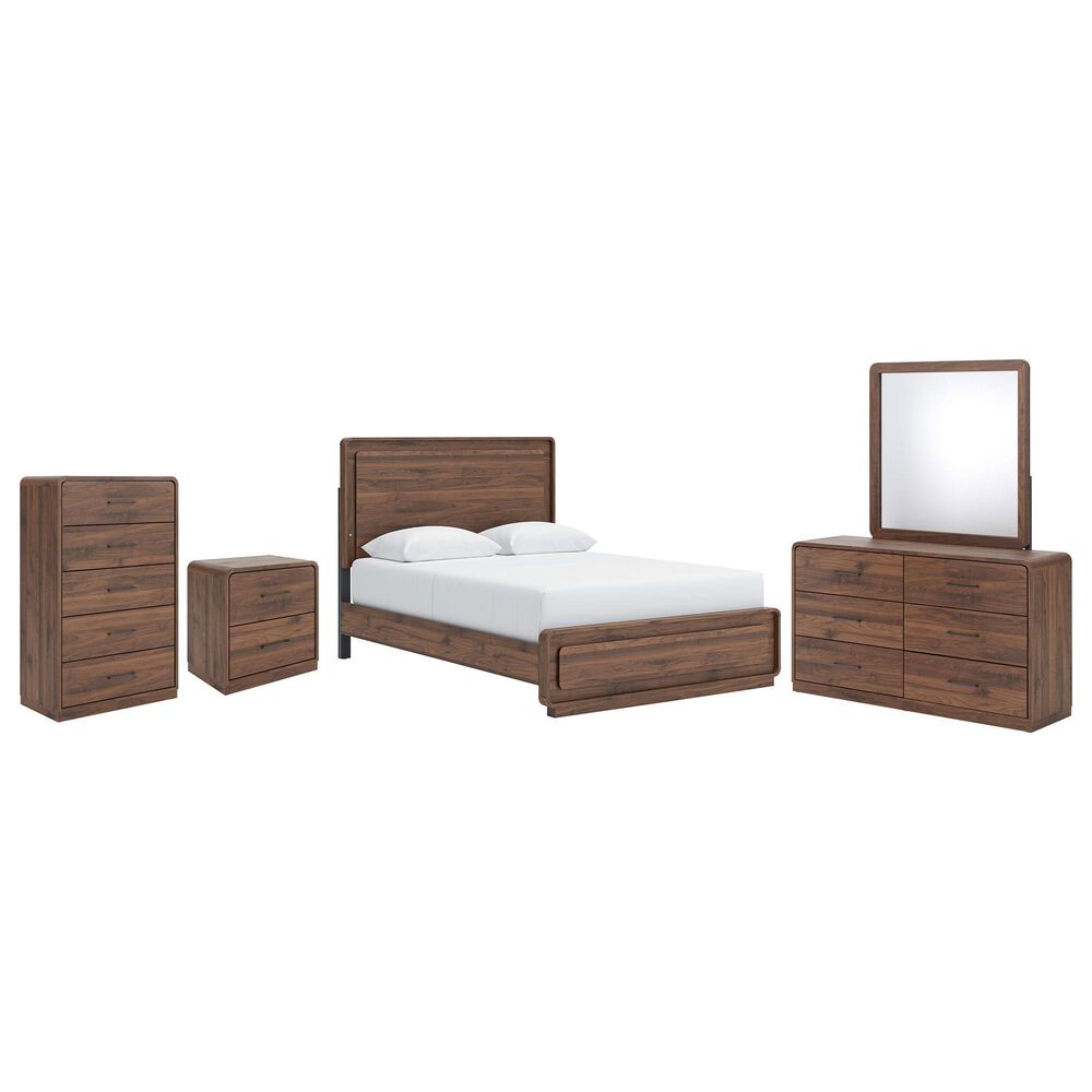 Ashley Fortlorn 5-Piece Queen Bedroom Set in Walnut Brown LED Light, , large