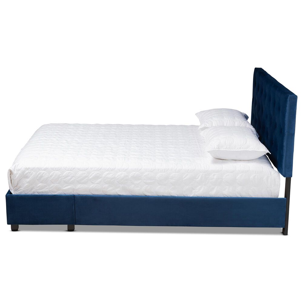Baxton Studio Caronia Queen Upholstered Storage Bed in Navy Blue, , large