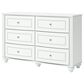 Ashley Kozlani 6-Drawer Dresser and Mirror in White, , large