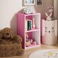 HOMLUX 2-Tier Open Shelf Bookcase in Pink and White, , large