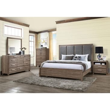 New Heritage Harrisburg 3-Piece King Bedroom Set in Walnut Brown with LED Lighting, , large