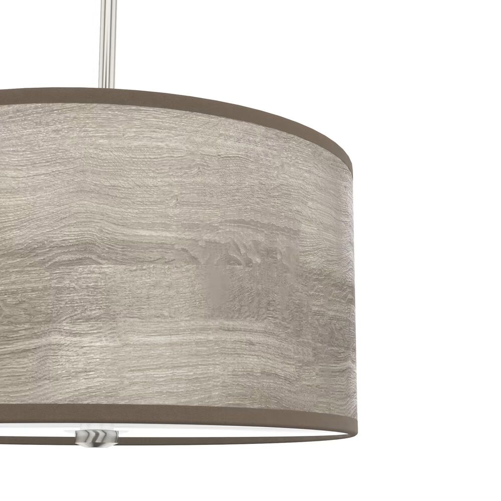 Hunter Solhaven 2-Light Mini Pendant with Light Gray Oak Shade in Brushed Nickel, , large