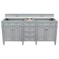 James Martin Vanities Brittany 72" Double Bathroom Vanity in Urban Gray with 3 cm Eternal Jasmine Pearl Silestone Top, Rectangular Sinks and FreePower Wireless Charger, , large