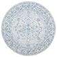 Safavieh Micro-Loop MLP504M 7" Round Light Blue and Ivory Area Rug, , large