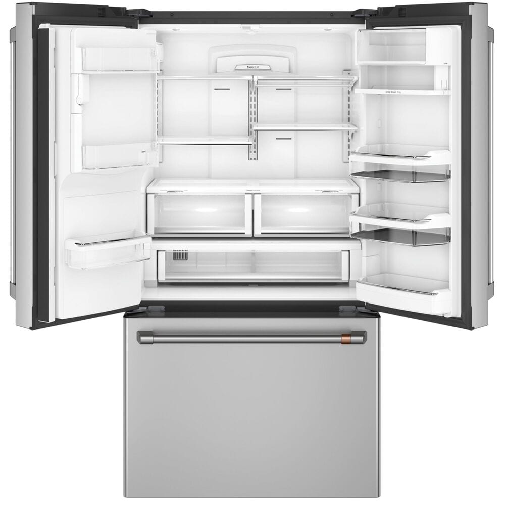 Cafe 22.2 Cu. Ft. Counter-Depth French Door Refrigerator with Hot Water Dispenser in Stainless Steel and Brushed Stainless Handles, , large