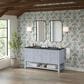 James Martin Vanities Breckenridge 60" Double Bathroom Vanity in Serenity Blue with 3 cm Charcoal Soapstone Quartz Top and Rectangular Sinks, , large