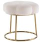 Linon Home Decor Seraphina Vanity Stool with White Cushion in Gold, , large