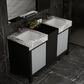 Lexora Home Zilara 55" Double Bathroom Vanity in Black and Grey with 11 cm Castle Grey Marble Top and Rectangular Sinks, , large