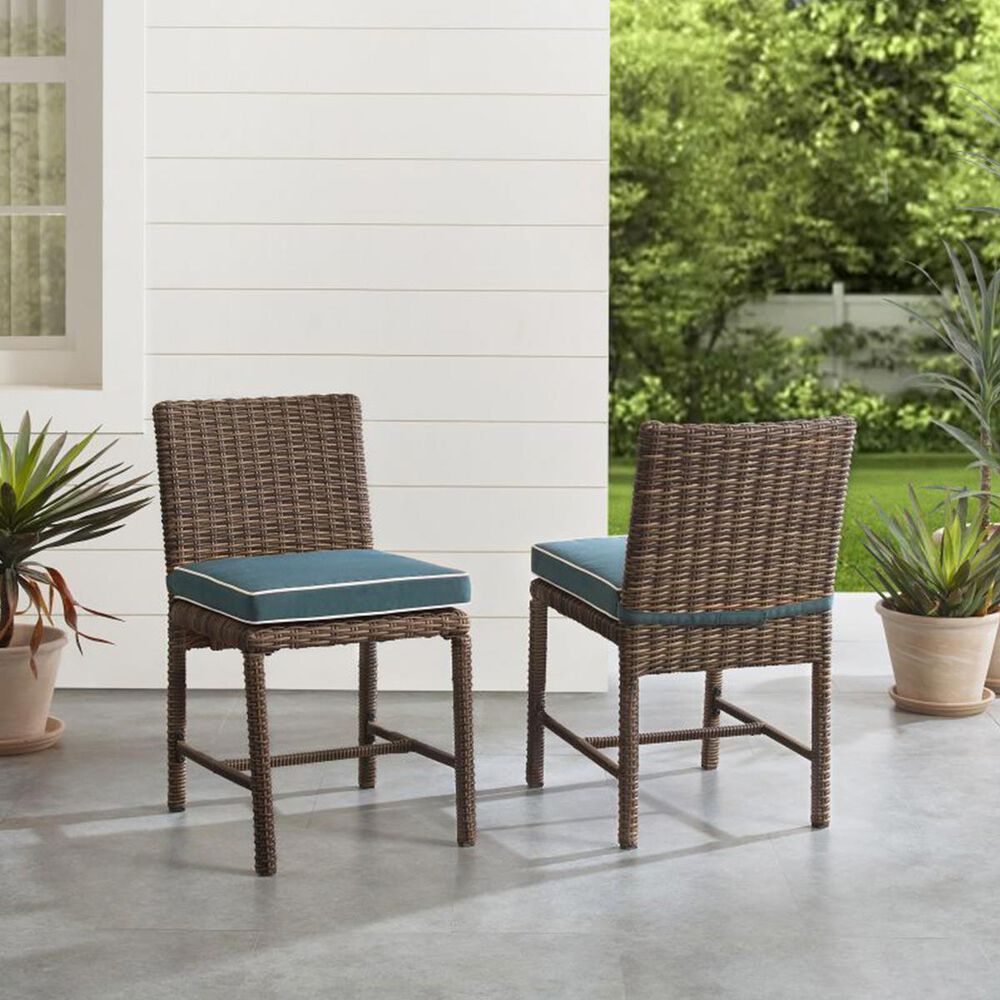 Crosley Furniture Bradenton Patio Dining Chair in Navy (Set of 2) NFM