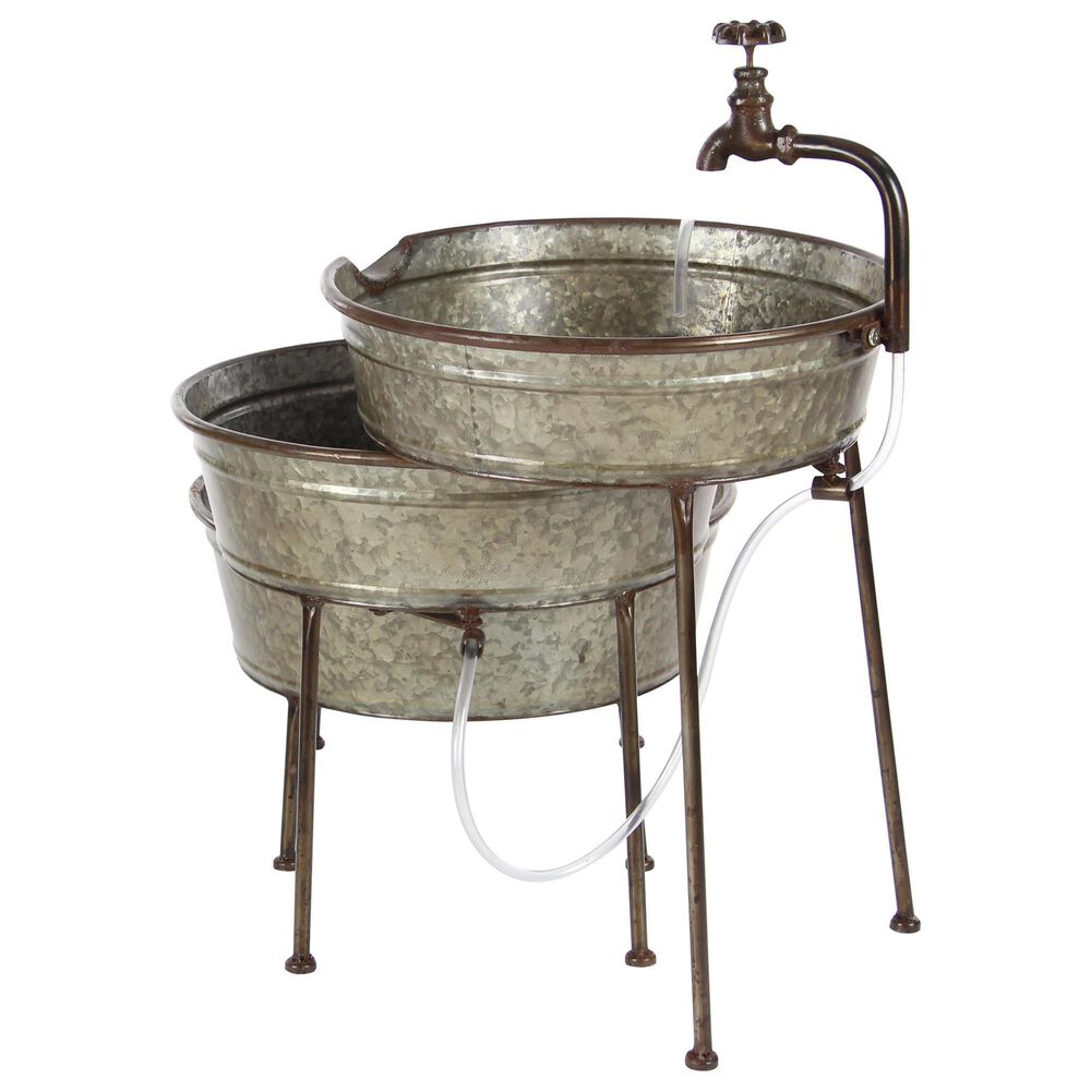Maple and Jade 26&quot; Farmhouse 3-Tier Tub Fountain in Gray, , large