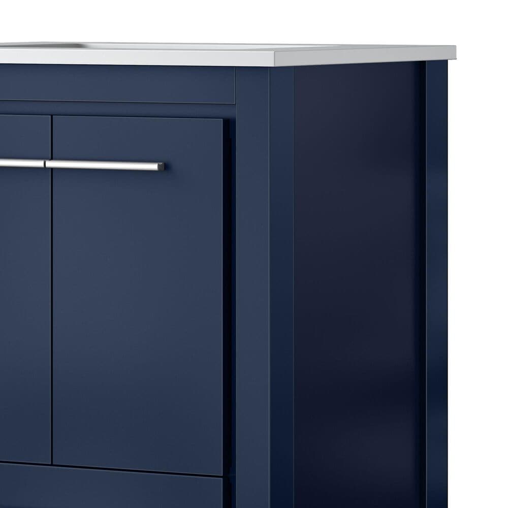Lexora Home Lafarre 24" Single Bathroom Vanity in Navy Blue with 2 cm White Cultured Marble Top and Rectangular Sink, , large