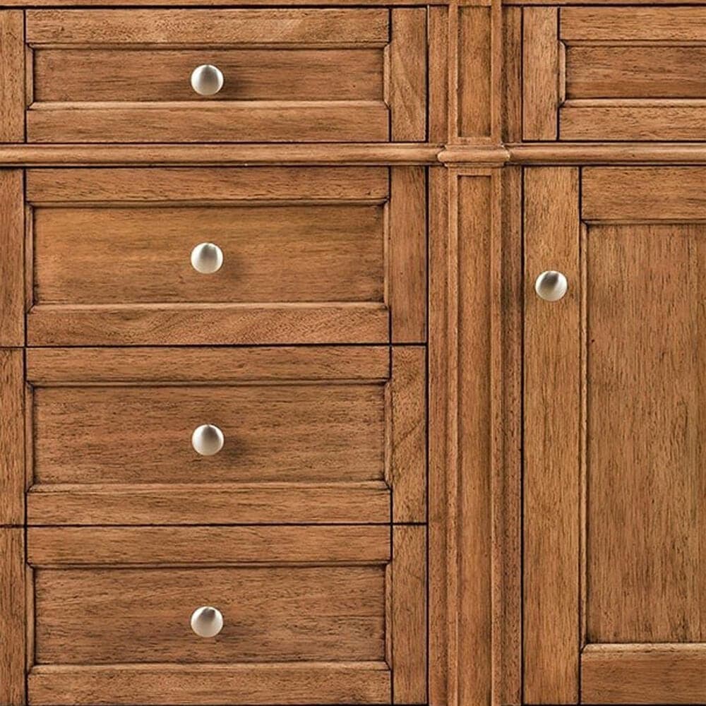 James Martin Vanities Brittany 60" Single Bathroom Vanity in Saddle Brown with 3 cm Eternal Jasmine Pearl Silestone Top, Rectangular Sink and FreePower Wireless Charger, , large