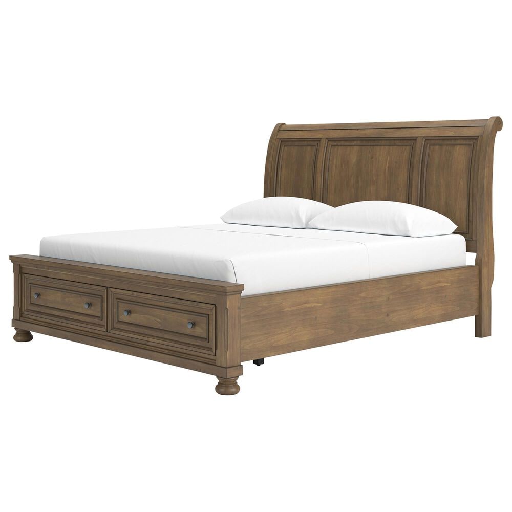 Ashley Feddinger California King Storage Sleigh Bed in Chestnut Brown, , large