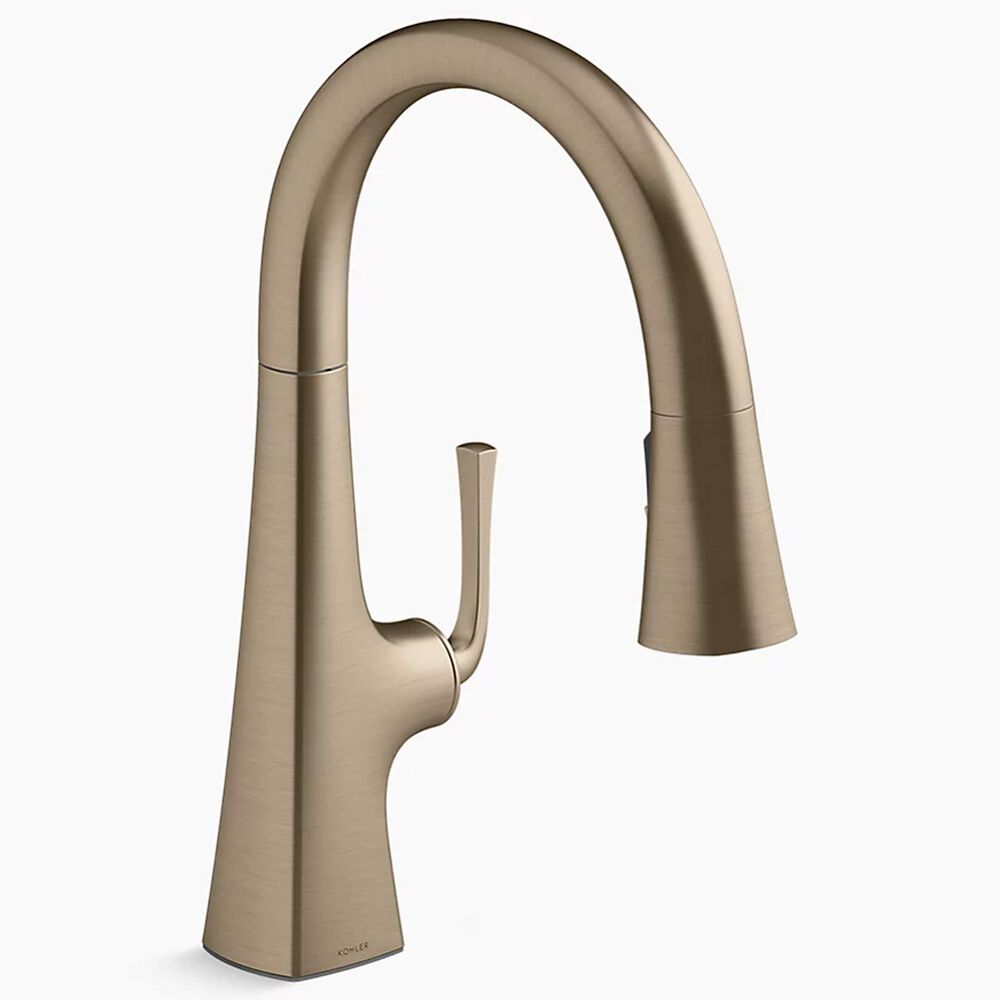 Kohler Graze Pull-Down Kitchen Sink Faucet in Vibrant Brushed Bronze, , large