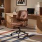 HOMLUX Executive Office Chair with Suede Fabric Cushion in Dark Brown, , large