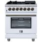 Forno Massimo 30" Freestanding Dual Fuel Range in White, , large