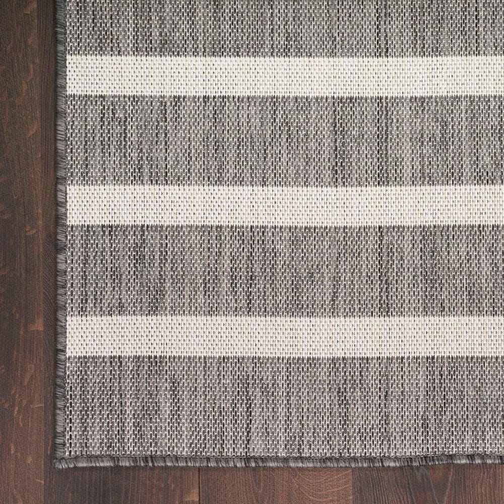 Nourison Positano POS03 Charcoal and Ivory 7&#39; x 10&#39; Indoor/Outdoor Area Rug, , large